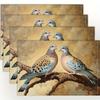 4pcs Placemats Set with Dove Perch Design, 12x18 Inches, Suitable for Kitchen and Dining Room Decor, Home Decoration, Family Dinner Table, Party Decor