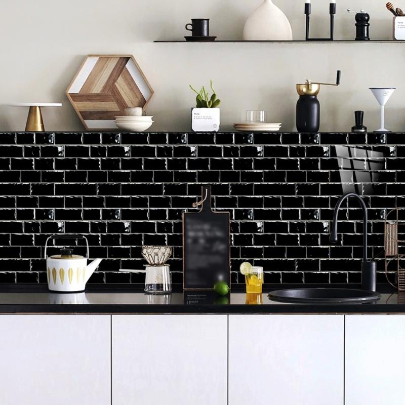 10pack Auto Adhesive 3D Brick Texture Wallpaper Waterproof PVC Decals For Backsplash And Feature Walls