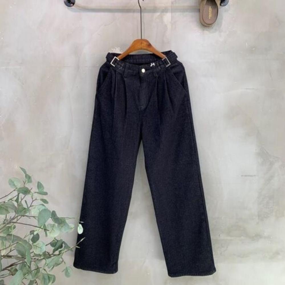 C S In The Room Ykk Zipper fleeCe Denim Wide pantS 2Color