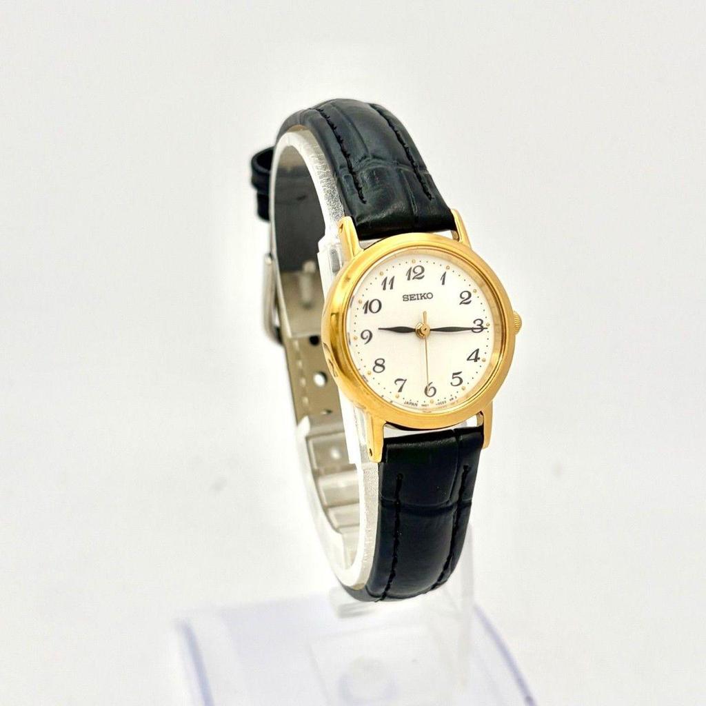 Used [Beautiful Condition/New Battery] SEIKO Ladies Watch Gold 1N01-0BA0 812682 New Belt