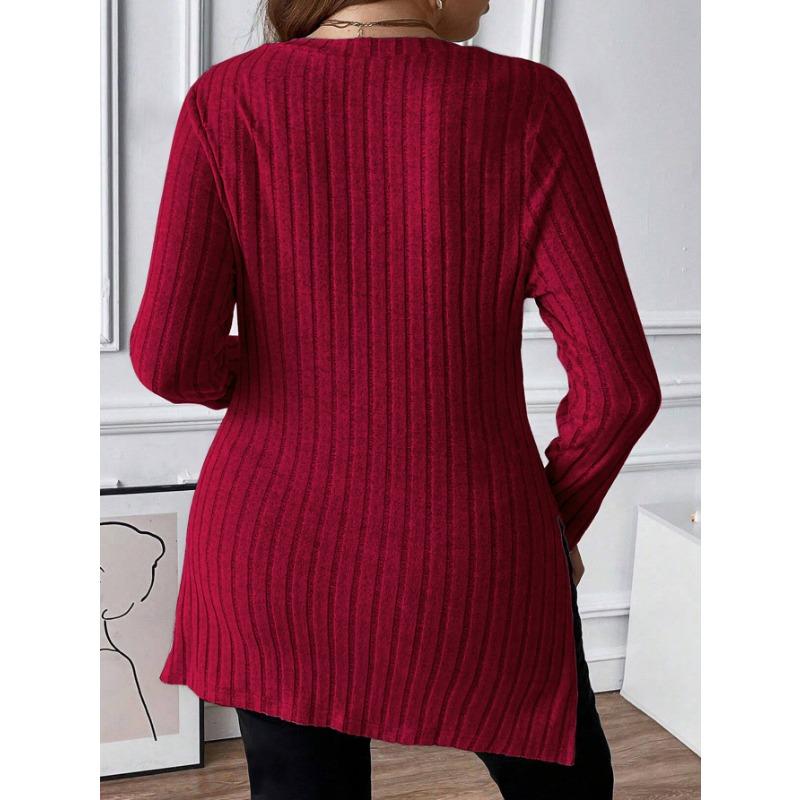 DAFIFY Women's Fashion Casual Spring Autumn Solid Color Print Long Sleeve Square Collar Blouses & Shirts