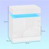 White Bedside Table with LED Light, High Gloss Front Nightstand with 2 Drawers, for Living Room, Bedroom, Set of 2