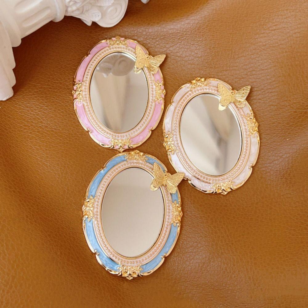 Romantic Pocket Mirror European Style Mini Relief Mirror  Home Decor