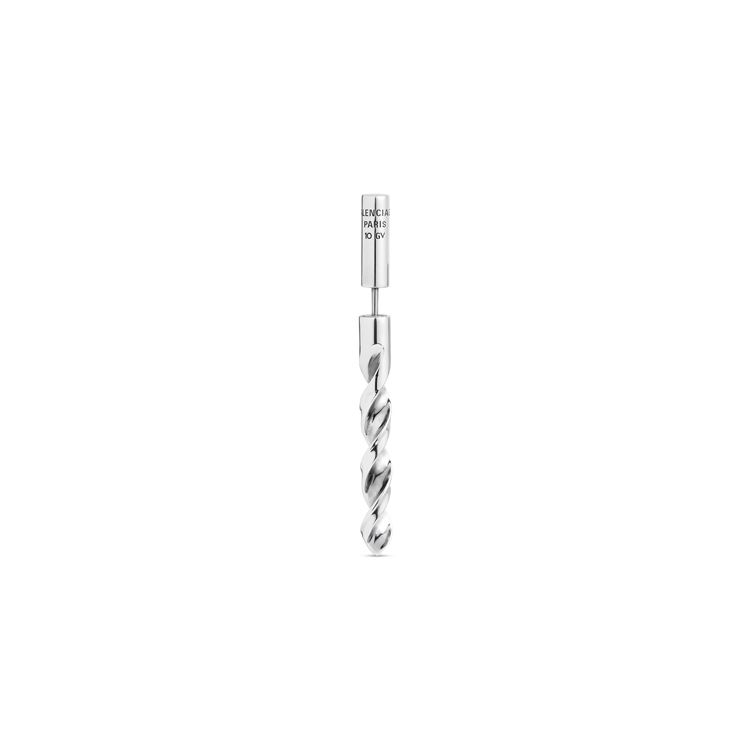 Balenciaga City Drill Series Industrial Style Design Brass Earrings Women earrings Silver 787827TZ99S0668 F,Silver