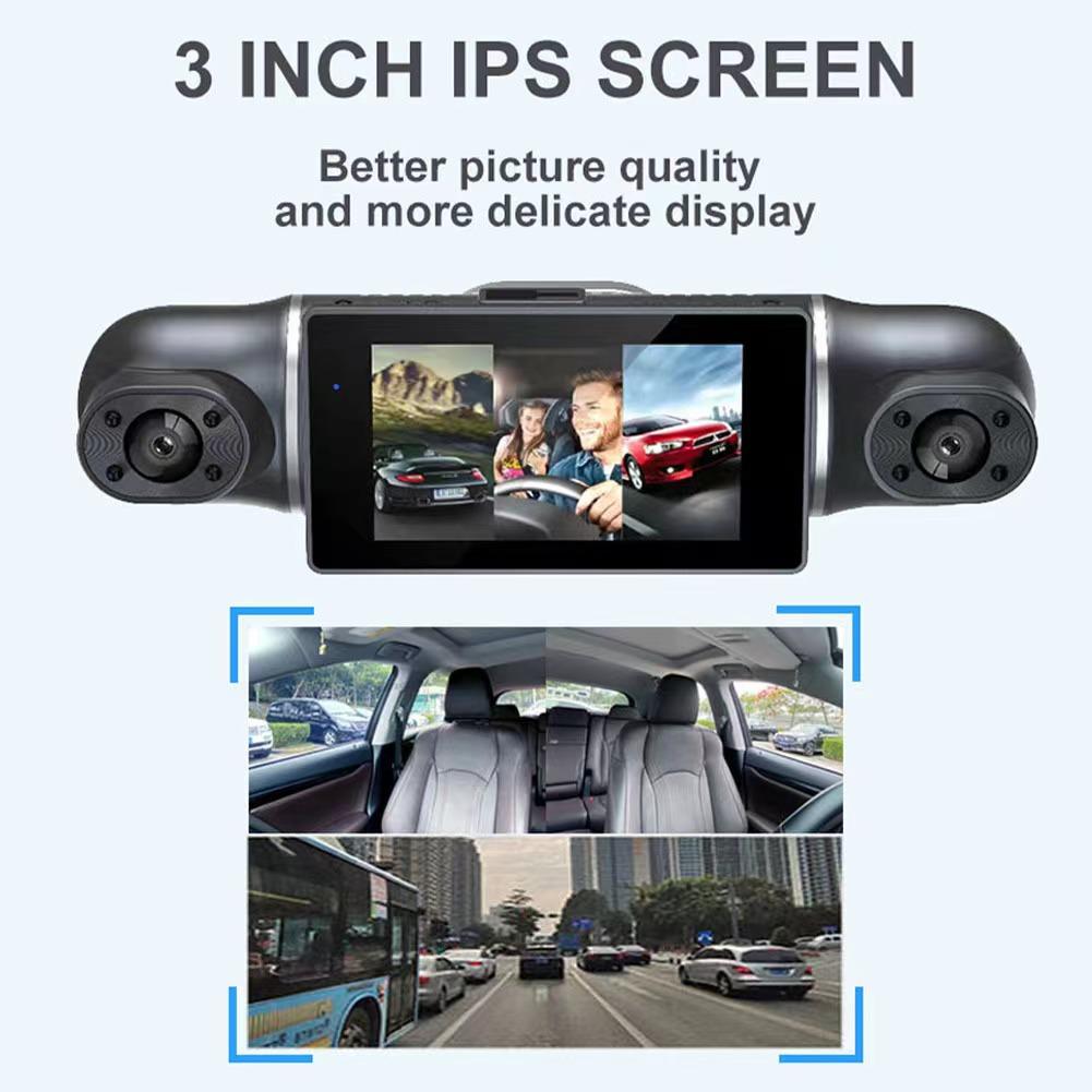Dash Cam 4 Channels 1080p Hd Front Rear and Inner Camera Car Video Recorder Dvr Black Box Driving Record for Car