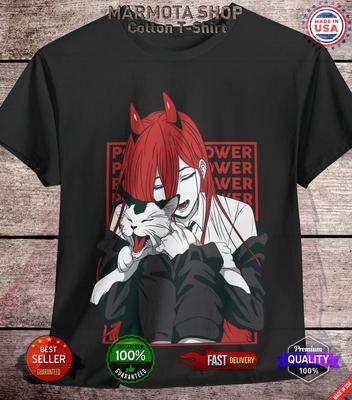 Maglietta Power Chainsaw Man Waifu Ecchi Anime Tee T-Shirt Kawaii Unisex Tutte le Taglie