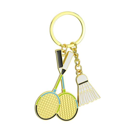 Keychain Pendant Lightweight Metal Sports Keychain Badminton Table Tennis Squash Racket Charm Key Holder