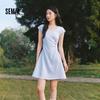 Semir Women's U-Neck Pleated Short Sleeve Dress