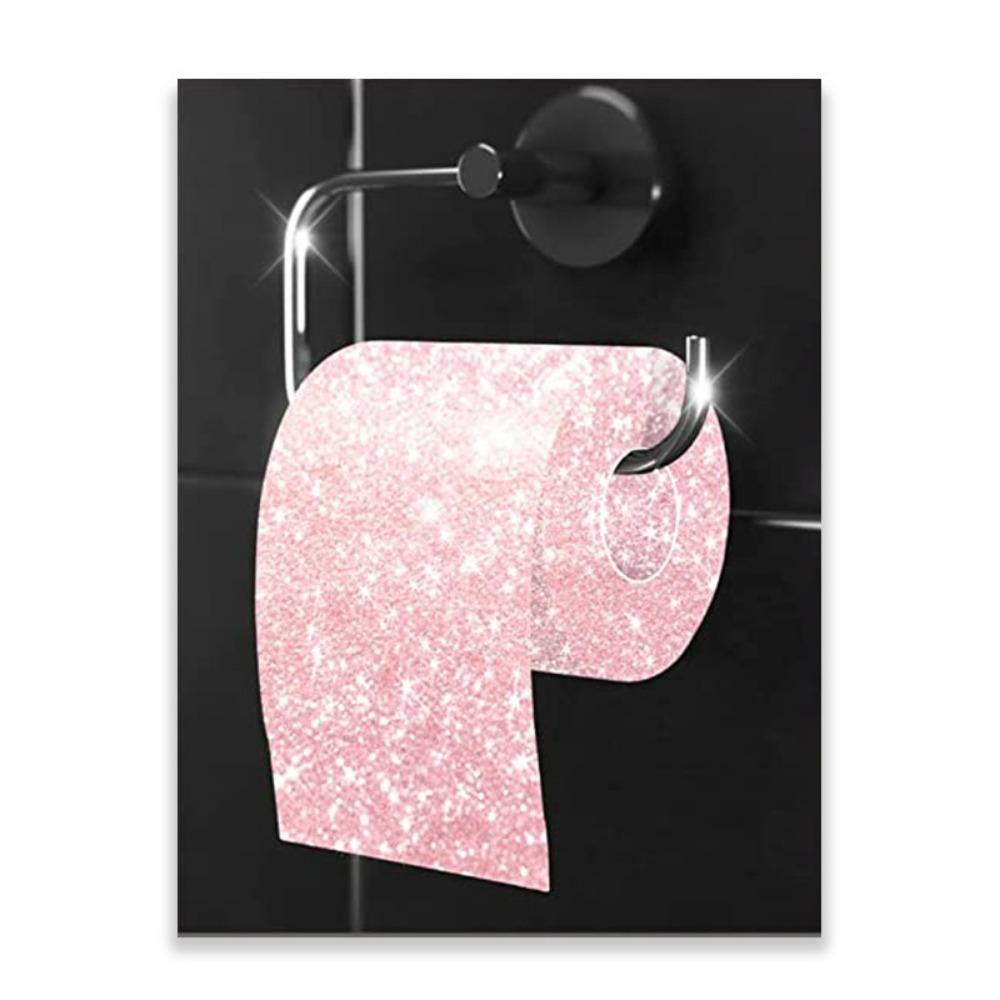 

2Pcs Shiny Woman Posters Toilet Painting Decorative Canvas Wall Art Bathroom S-Style 6