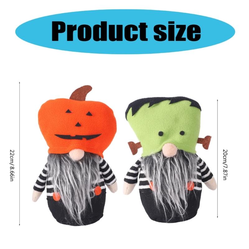Pumpkin Hat No Face Gnome Spooky Season Dwarf Gnome with Pumpkin Hat Colorful Halloween Table Decoration