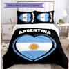 Argentina Squadra Nazionale di Calcio Fantasia Stampata Set Biancheria da Letto 3 Pezzi Morbido Delicato sulla Pelle Lavabile Copripiumino e Federe Set Stagione Singola Camera da Letto