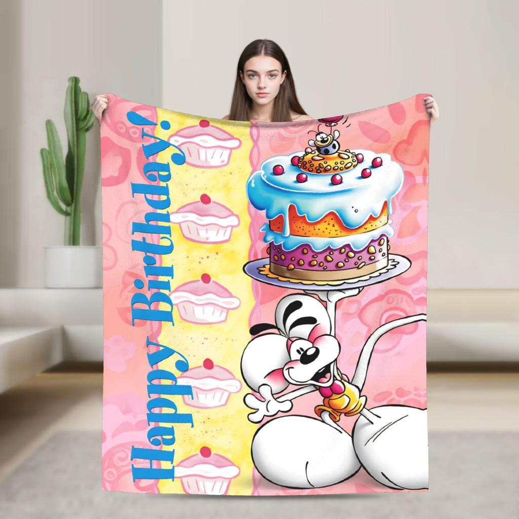 Christmas Diddl Super Soft Blankets  Travel Plush Throw Blanket Funny Living Room Flannel Bedspread Sofa Bed Cover