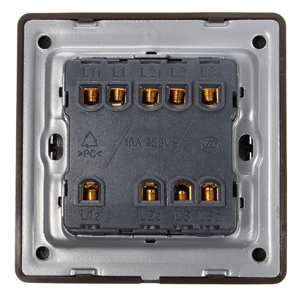 Buy 86 Concealed Luxury Wall Switch Panel, Light Switch 3 Gang 2 Ways