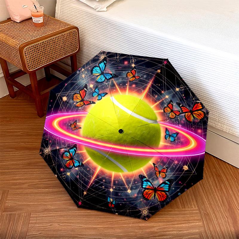 StarRingball Pattern Pattern New Style Umbrella, 1 Piece Automatic Folding Umbrella, Portable Travel Umbrella, Outdoor Umbrella, Birthday Gift