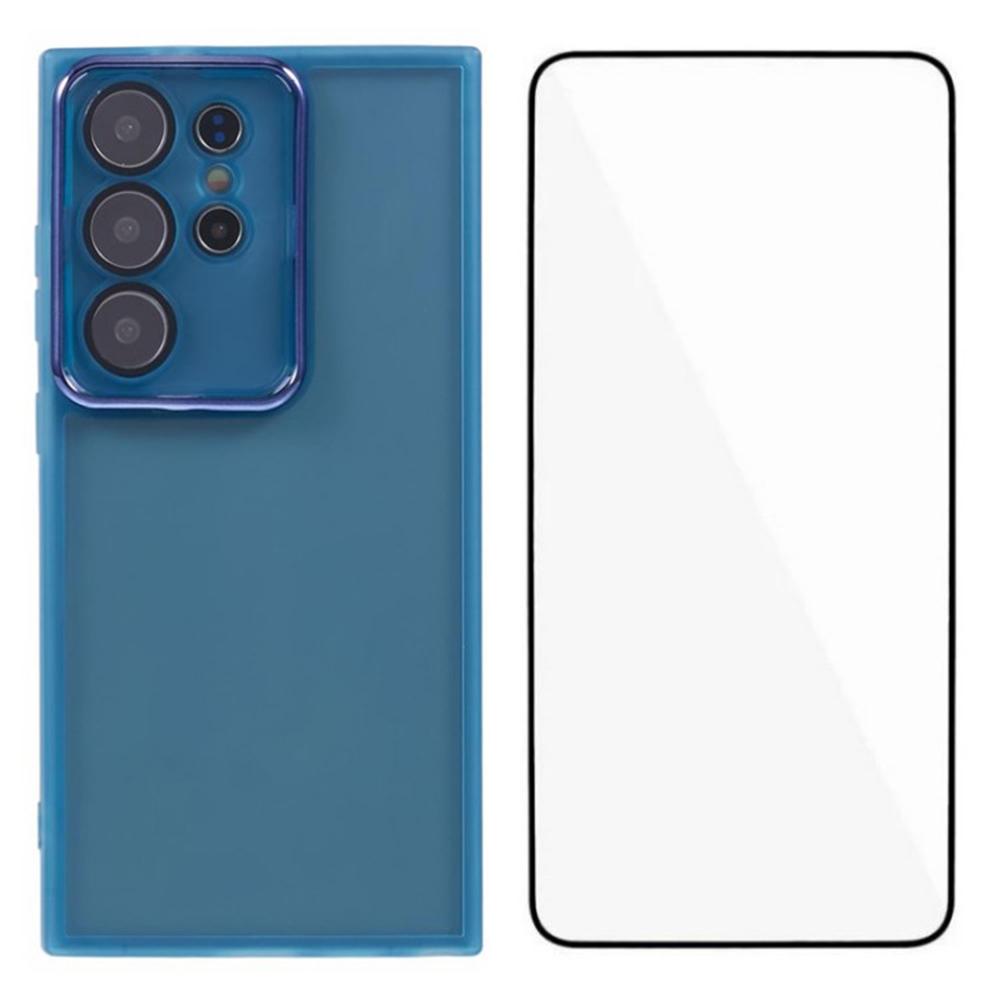 

Серія WANLONFENG DKSM для Samsung Galaxy S25 Ultra Чохол з ТПУ Гальванізована рамка із загартованим склом Transparent Blue