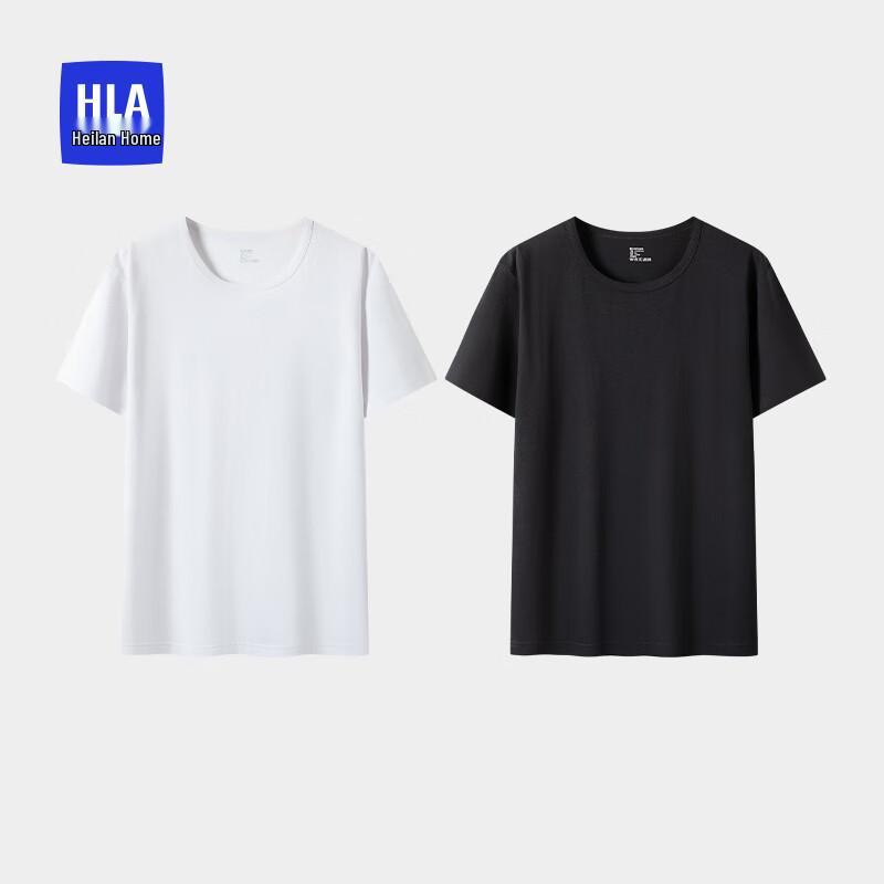 Men's Round Neck 100% Cotton Short Sleeve Undershirt 2-Pack