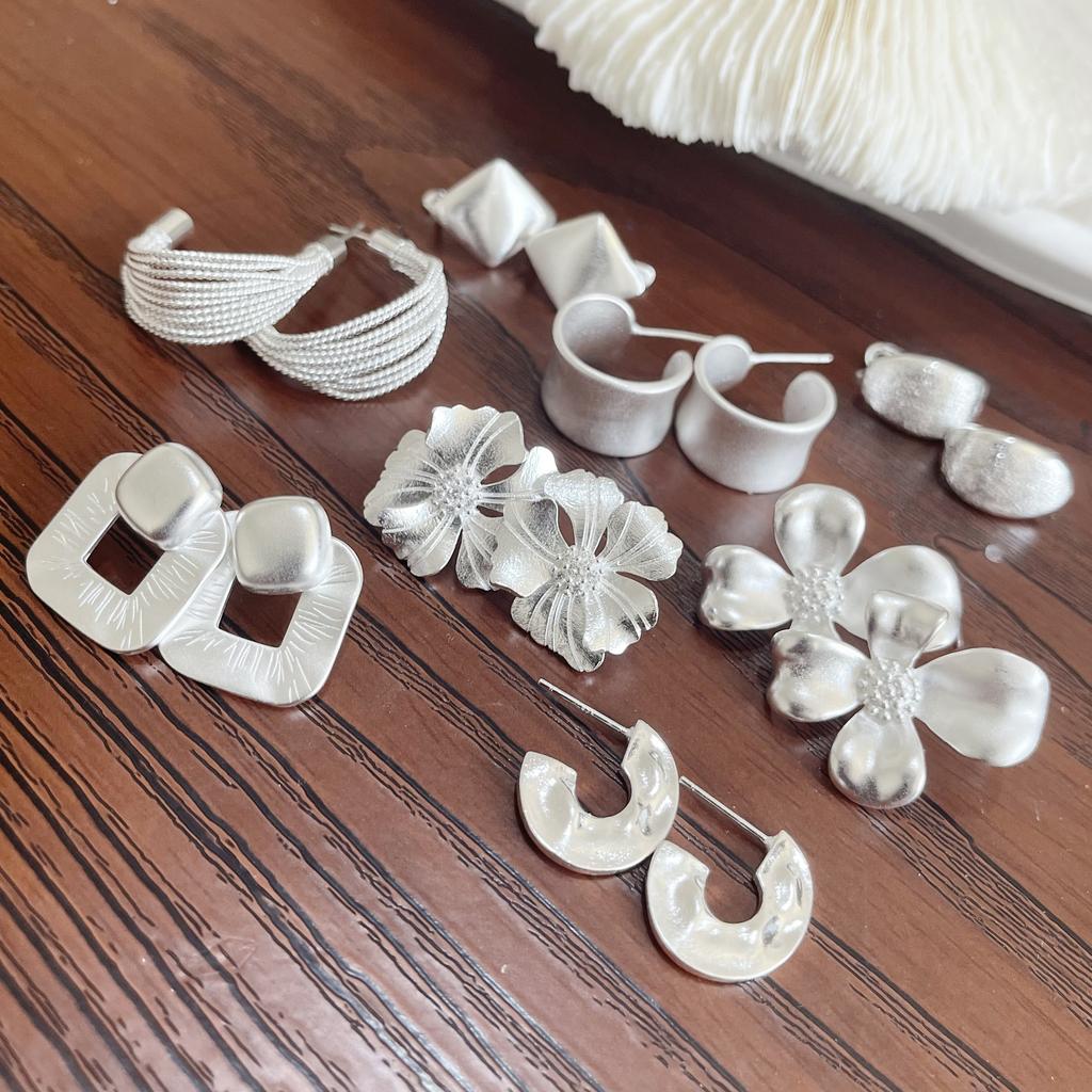 Xiaomi BF CLUB 925 Sterling Silver Earrings For Women Flower Trendy Frosted Earring Jewelry Prevent Allergy Party Accessories Gift