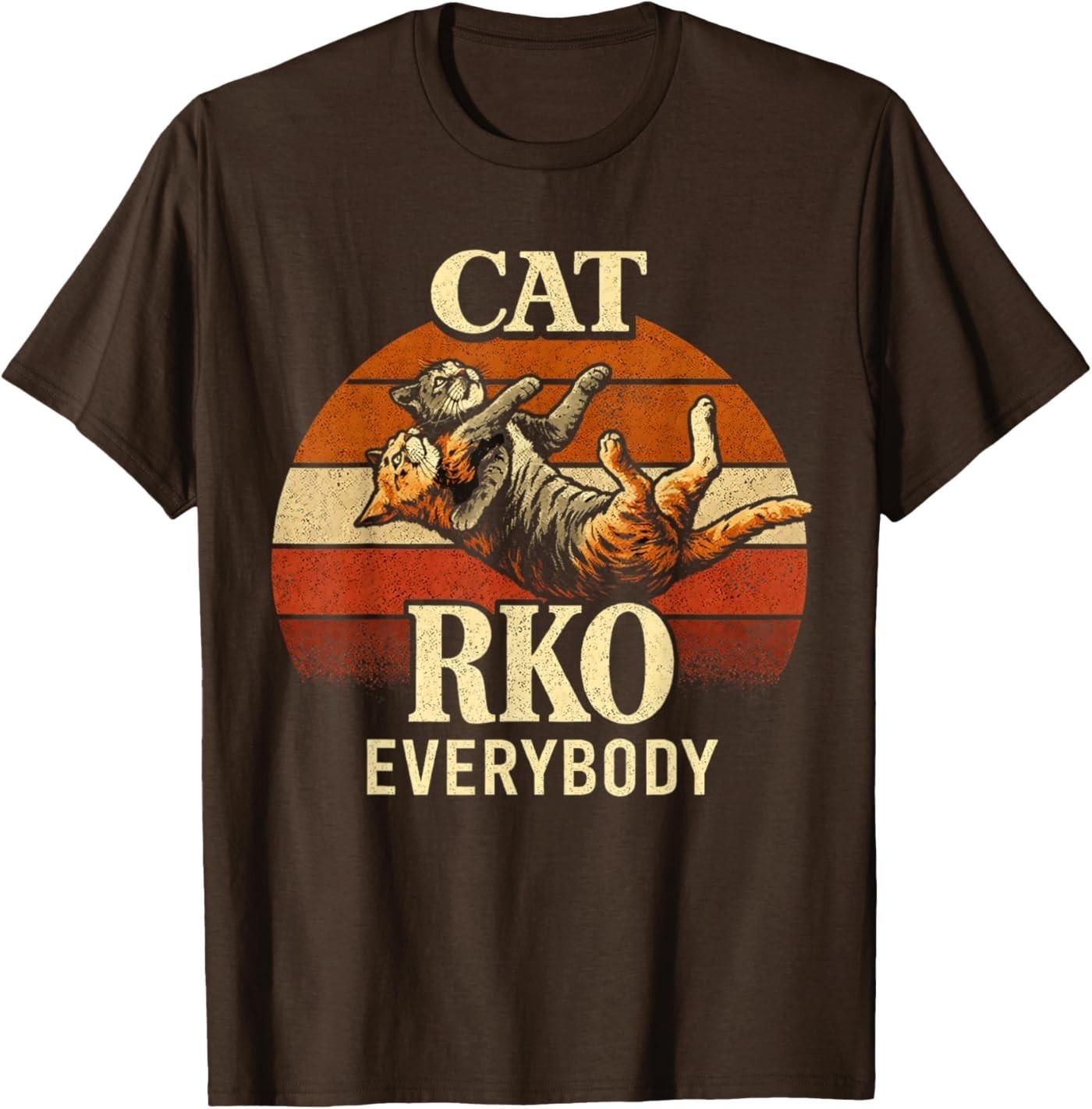 

RKO Everybody Shirt Funny Vintage cat Shirt Graphic Design T-Shirt S разноцветный