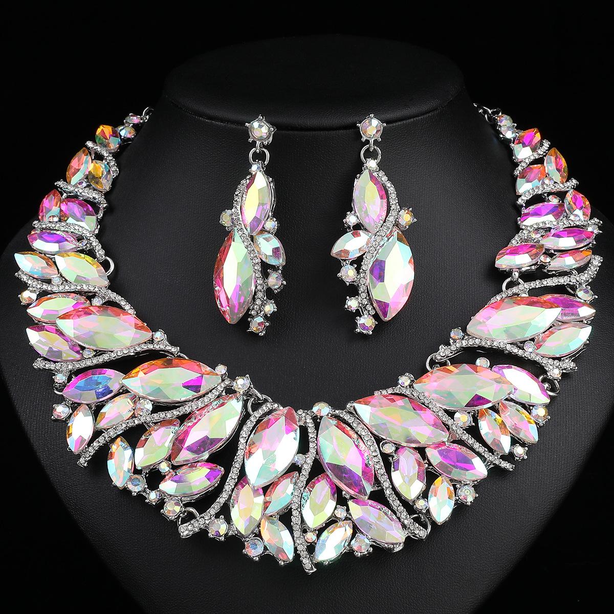 

Женские комплекты ювелирных изделий в стиле бохо, ожерелья, серьги для вечеринок, свадебных аксессуаров белый