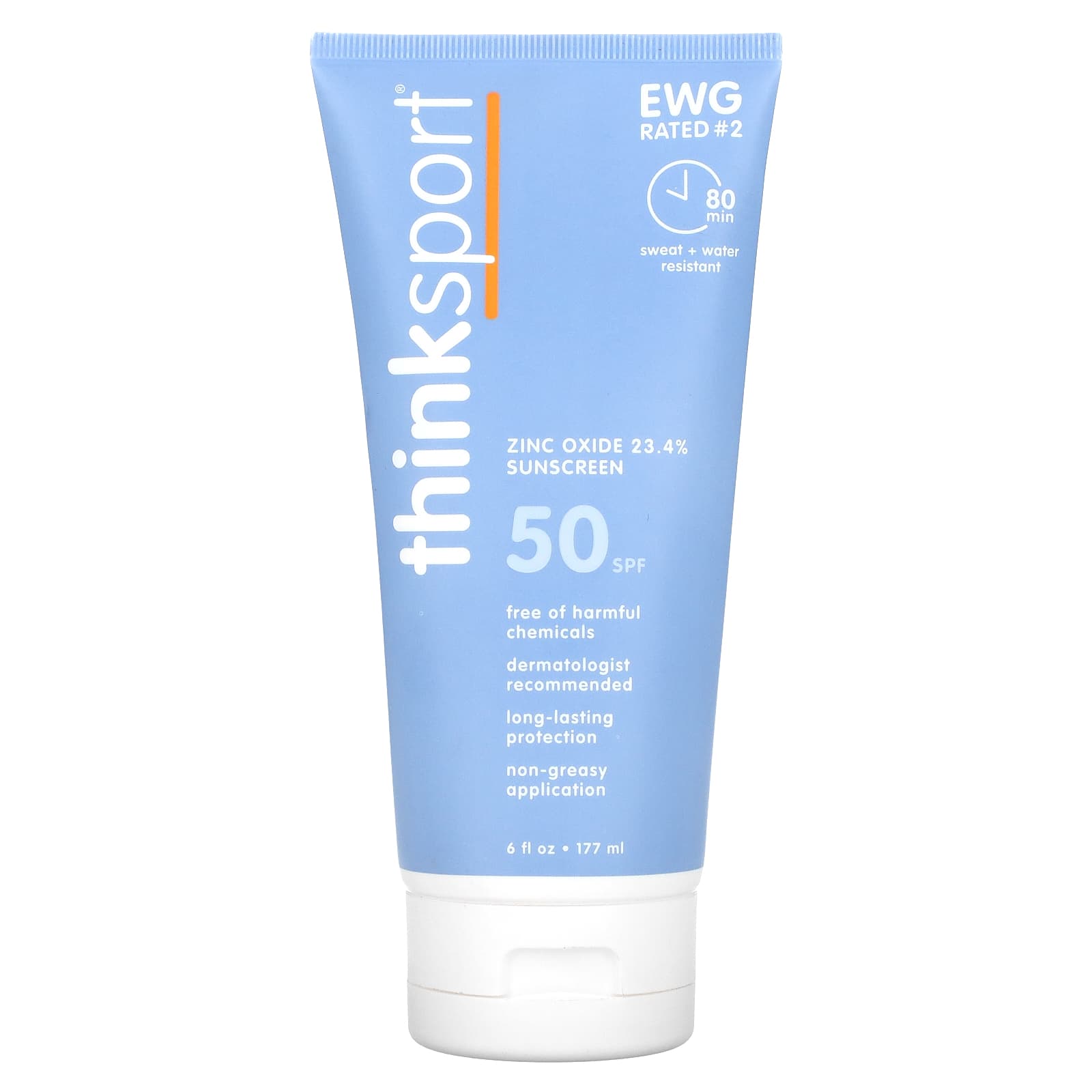 think, ThinkSport, солнцезащитный крем, SPF 50+, 6 жидких унций (177 мл)