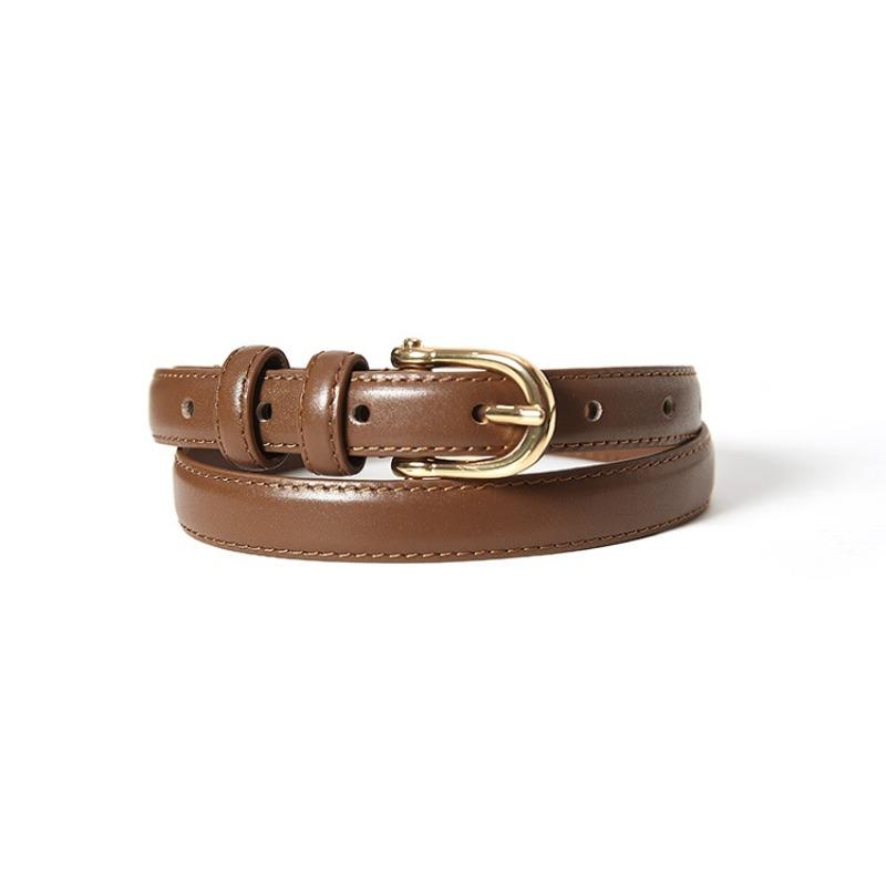 

Genuine leather women s belt - casual single loop business top grain cowhide waist belt - waist chain Width 2cm*length 98cm коричневий