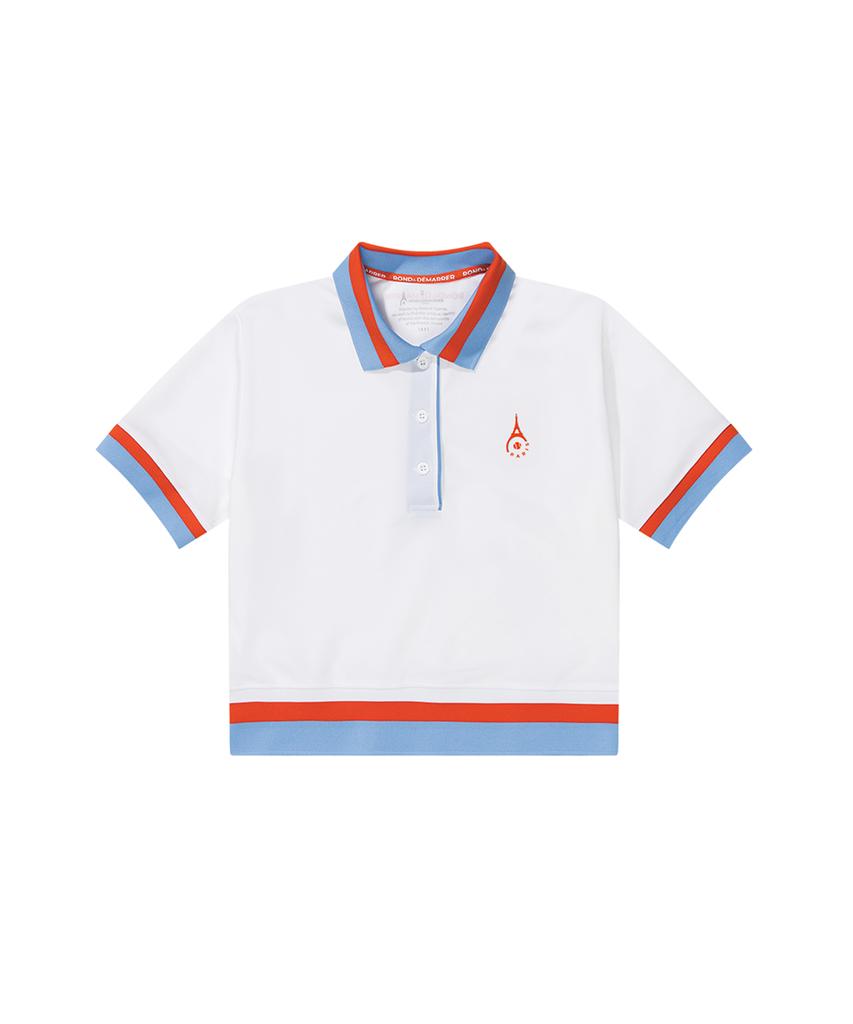 ROND&DÉMARRER [Women'S] Signature Sports Polo Crop Short Sleeve T-Shirt