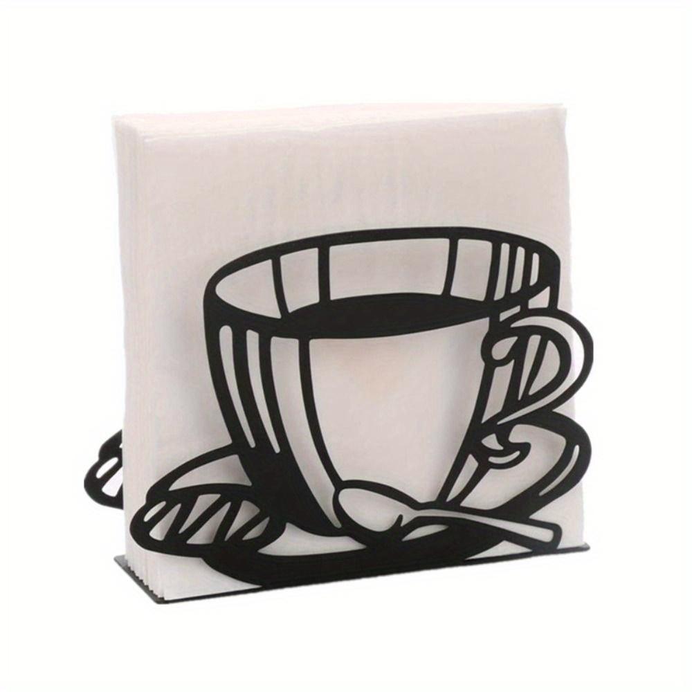 1pc Black Napkin Holder, Room Decors, Stainless Steel Standing Napkin Dispenser Coffee Holders For Paper Kitchen