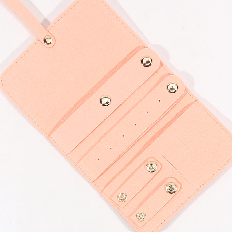 Fashion Women Leather Travel Jewelry Organizer Bag Portable Compact Case for Necklace Earring Ring Storage