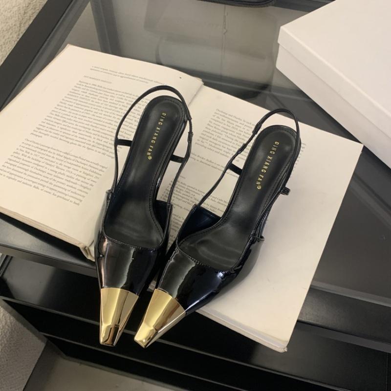 Fashion Bailamos Spring New Band Women Pumps Shoes Fashion Shallow Slip On Slingback Sandals Thin High Heel Dress Sexy Pumps Shoes