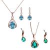 Stylish Alloy Earrings and Necklace Set Imitation Crystal Pendant Accessories for Fashionable Women Elegant Jewelry
