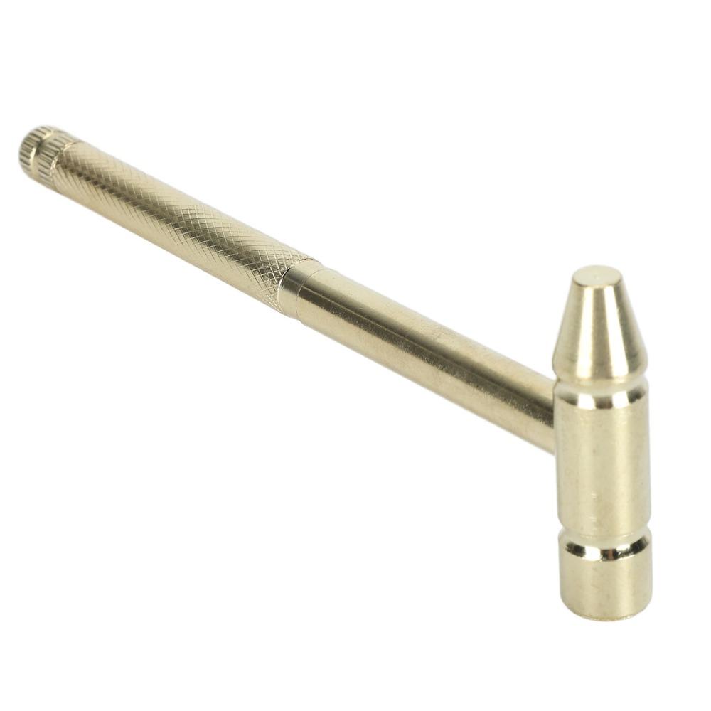 Portable Small 6-in-1 Hammer Claw-Hammer Nesting Mini Hammer Gold Brass Hammer for Repairing Watches and Jewelry