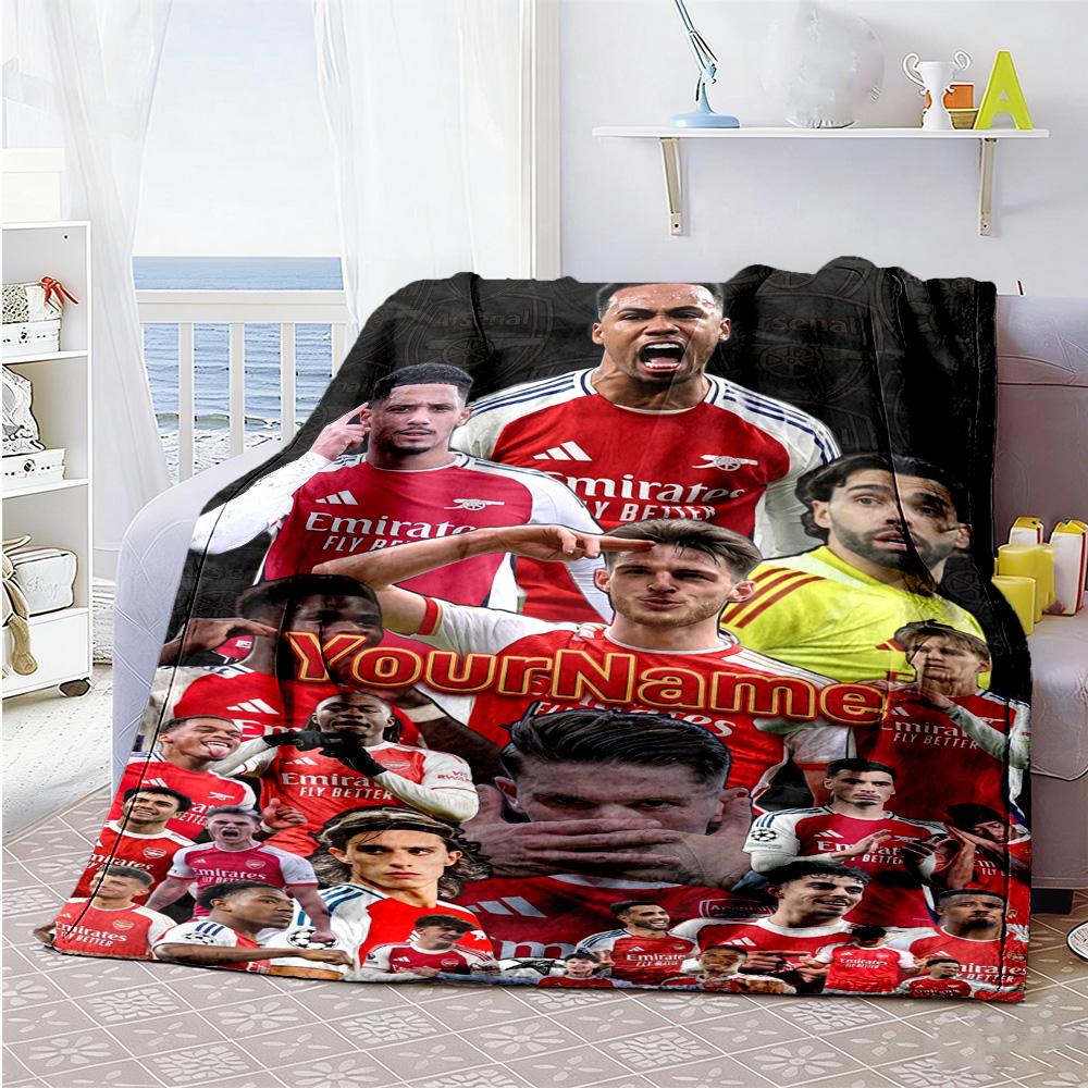 Arsenal Customize Your Name Blanket Throw Personalized Blanket Ultra-Soft for Chair Home Decor Livingroom Living Room Four Seasons Universal