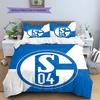 Biancheria da letto con motivo FC Schalke 04, Set piumone Copripiumino Federa Regalo di Compleanno per la Casa(1 * copripiumino + 2 * federa, senza nucleo)