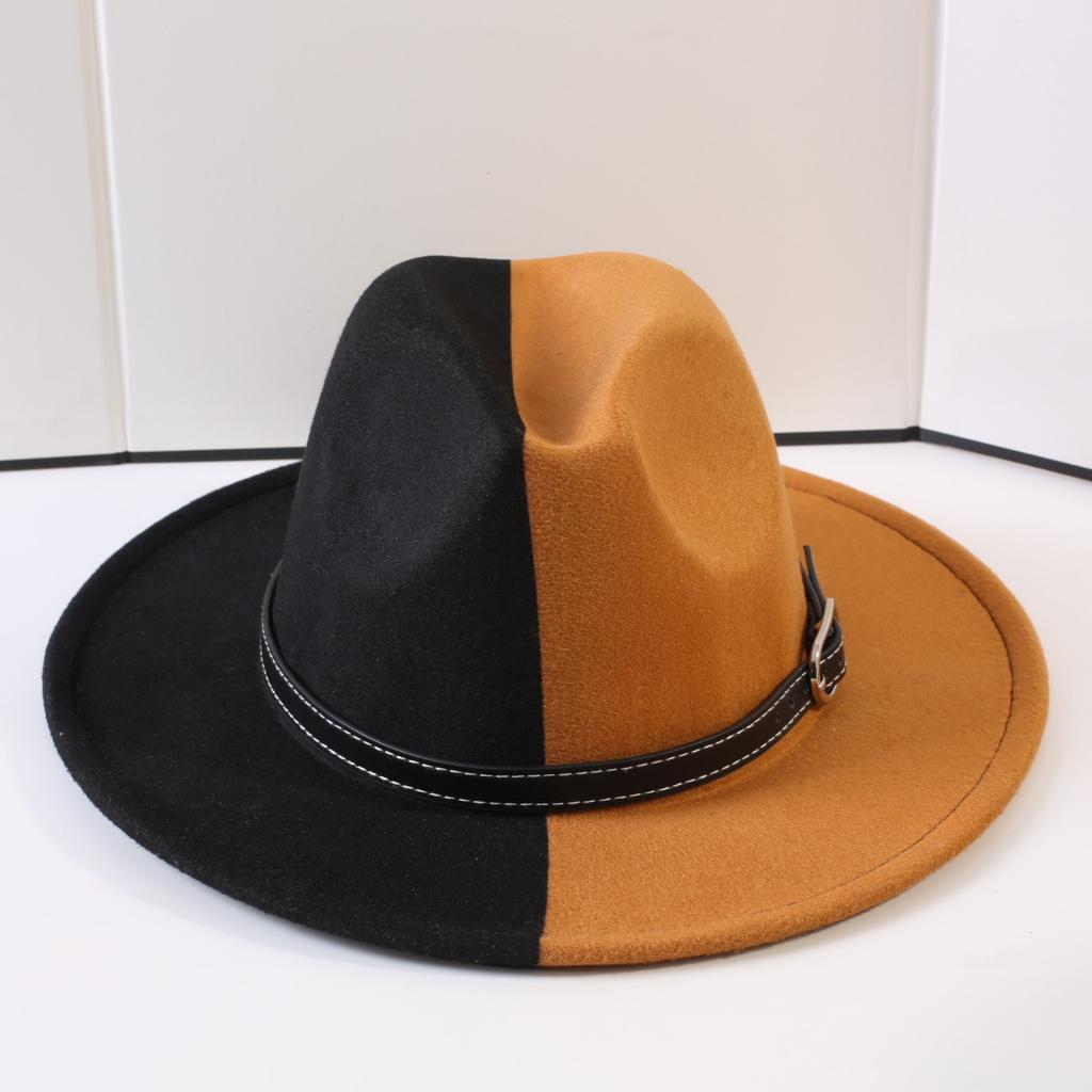 Popular European and American Classic Double-color Wide-brimmed Top Hat Men's and Women's Fashion OL Style Cowboy Hat Jazz Hat