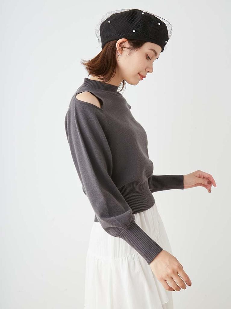 Snidel Cold Shoulder Pullover SWNT244043 DGRY Women's