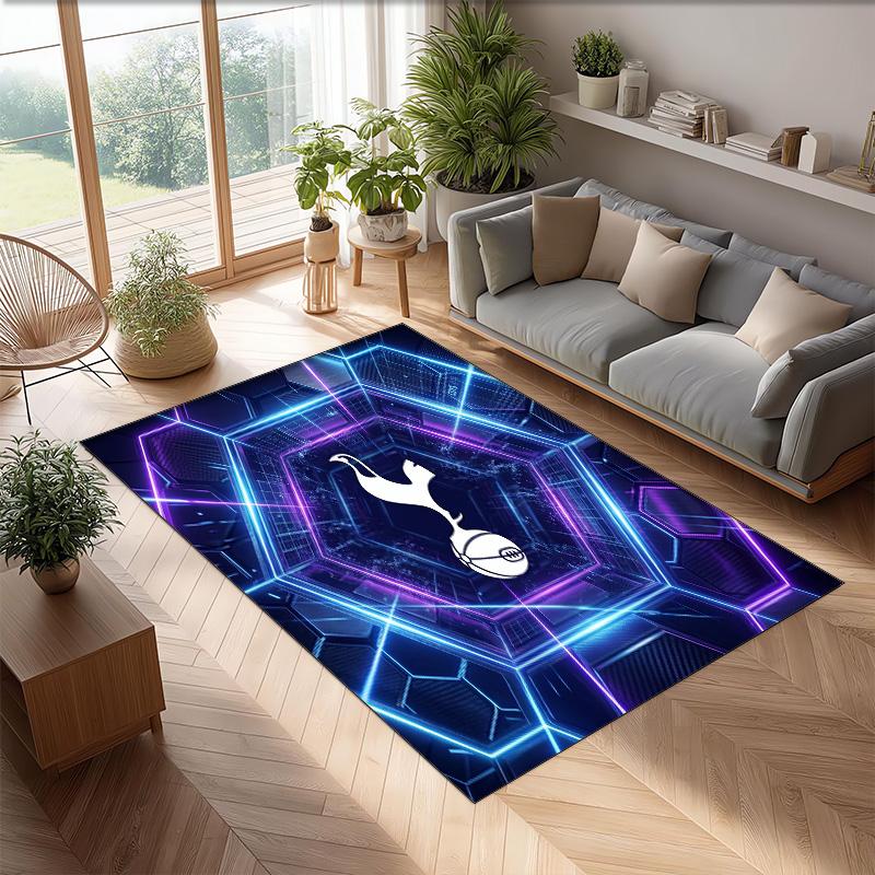 Tottenham Hotspur Bedrukte Flanellen Vloerkleed Antislip Zacht Polyester Vloerkleed Binnen Decoratie Mat voor Slaapkamer Woonkamer Bank
