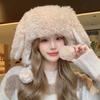 Winter Thickened White Plush Cartoon Rabbit Ears Female Age Reduction Sweet and Cute Ear Protection Warm Pullover Cap