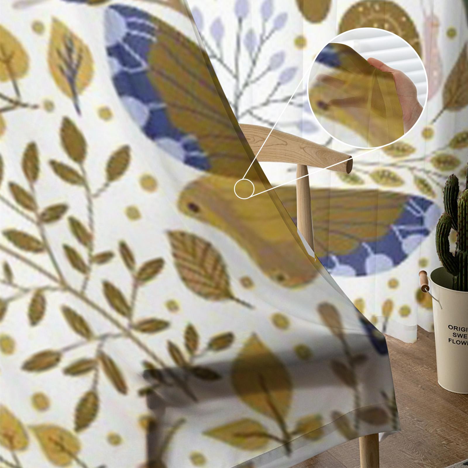 Цветочные Ботанические Бабочки Прозрачные Шторы Для Гостиной Спальни Вуаль Шторы Для Окна — фото 2