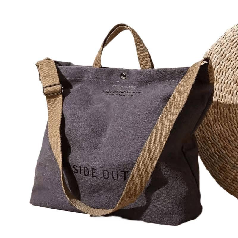 Bolso Bandolera/de Mano de Lona Unisex de Gran Capacidad para Estudiantes, Bolso de Compras o para Tutorías