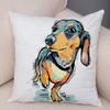 Style Cute Watercolor Pet Dog Pillow Case Decor Cartoon Animal Pillowcase Soft Plush Cushion Cover for Car Sofa Home xcm