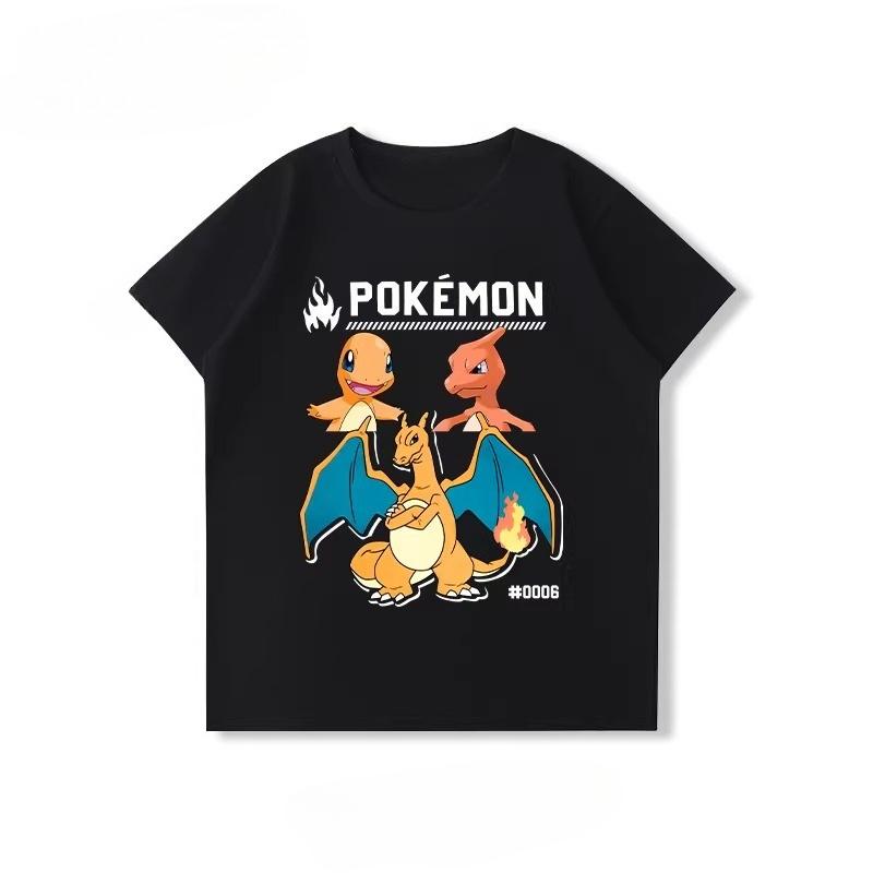 Potdemiel  New Summer Style Pure Cotton Childrens TShirts Pikachu Print Unisex Size Comfortable and Breathable