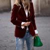 Giacca Blazer in Velluto da Donna, 4 Colori, Design Senza Tasche, Vestibilità Slim