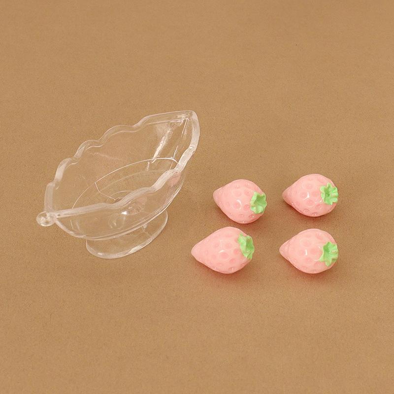 Doll House Simulation Mini Transparent Fruit Tray Decoration Pieces Fruit Food Play Accessories