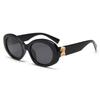 New Vintage Women Oval Sunglasses Designer Brand UV400 Protection Trendy Street Shades Eyewear Gafas De Sol