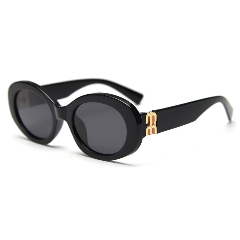 New Vintage Women Oval Sunglasses Designer Brand UV400 Protection Trendy Street Shades Eyewear Gafas De Sol