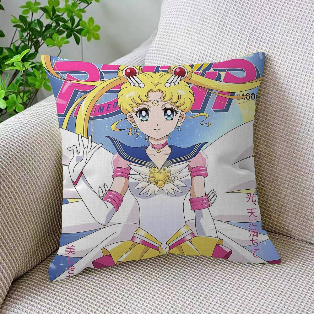 Lovely S-Sailor M-Moon Pillow Gift Home Office Decoration Bedroom Sofa Car Cushion Cover Case 45X45