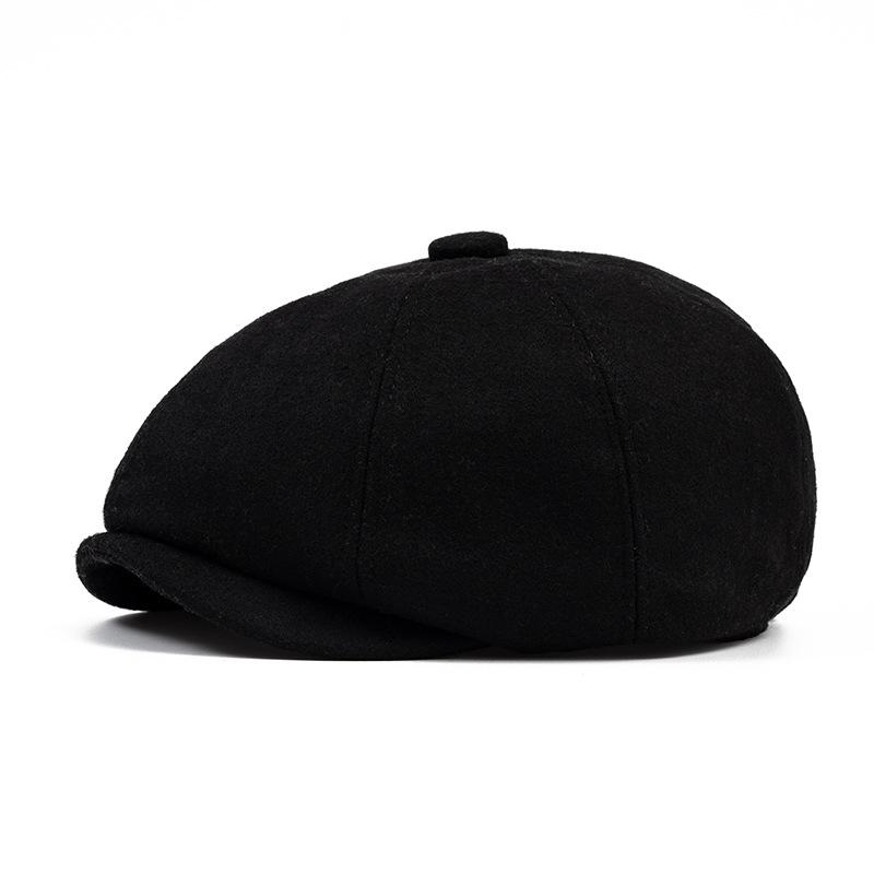Men's British Retro Wool Octagonal Cap - Autumn/Winter Warm European Duckbill/Beret Style
