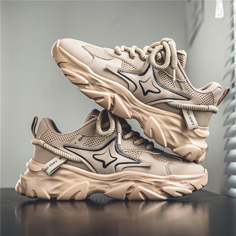 

Men s shoes winter new men s trend casual shoes student running shock absorption sports hundred towers non-slip heightening dad shoes 44