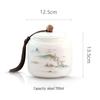 Qianyu Suet Jade Porcelain Ceramic Sealed Tea Caddy