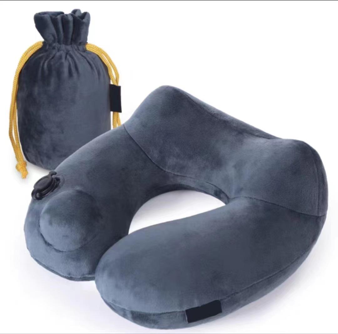 Inflatable U-Shaped Neck Support Pillow - Travel & Airplane Comfort 32x29x15cm